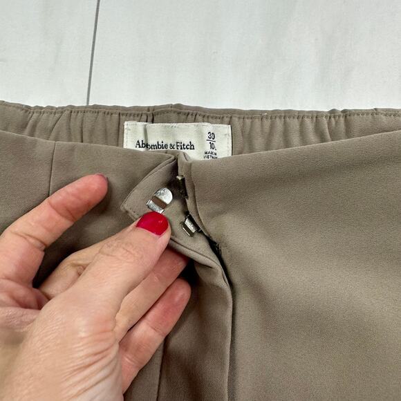 Abercrombie & Fitch Pants Womens 30 Long Tan Tailored Trouser High Rise Wide Leg - Picture 6 of 12